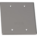 Sigma Electric Electrical Box Cover, 2 Gang, Square, Stamped Steel, Blank 14340